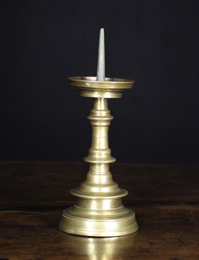 A 15th Century Bronze Pricket Candlestick, 11 in (28 cm) in height.