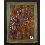 A 17th Century Relief Carved Palmwood Panel depicting The Call of the First Disciples by the Sea of