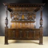An Impressive 16th Century Style Carved Oak Full Tester Bed of Generous Proportions.