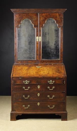A Early 18th Century Walnut Veneered Bureau Bookcase.