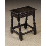 A Mid 17th Century Oak Joint Stool.