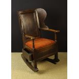 A 18th Century Oak & Elm Rocking Chair.