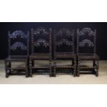 A Harlequin Set of Four Derbyshire-type Oak Chairs.