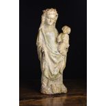 A 15th Century Wood Carving of Virgin &