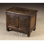 An 18th Century Child's Oak Coffer. The