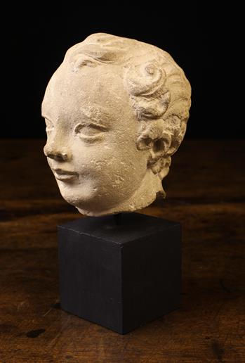 A Small 17th Century Carved Stone Head,