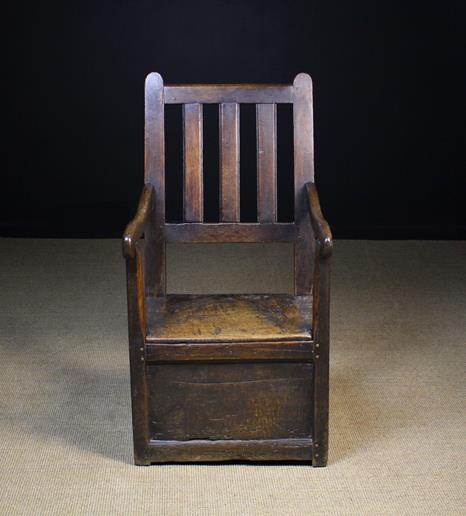 An 18th Century Oak Box Seat Armchair wi - Image 2 of 2