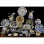A Collection of 19th Century Blue & Whit