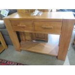 A good quality walnut sidetable with two drawers - Width 110cm x Height 80cm