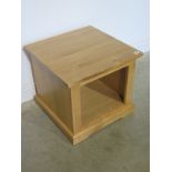 A solid oak lamp table - Height 50cm x Width 55cm x Depth 55cm