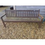 A used hardwood garden bench - Width 183cm