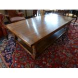 A new oak refectory style coffee table with tier below - Height 47cm x 91cm x 180cm