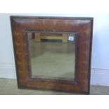 An antique style Oyster veneer mirror - 57cm x 53cm