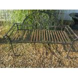 A cast iron decorative garden bench - Width 140cm