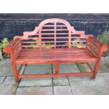 A teak Lutyens bench