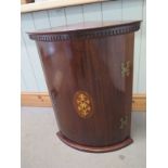 A small Georgian style mahogany wall hanging corner cupboard - Height 66cm x Width 51cm