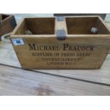 A wooden herb tray - Width 30cm