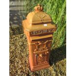 A red reproduction post box - Height 97cm