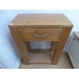 An oak one drawer console table - Width 55cm x Depth 35cm x Height 76cm