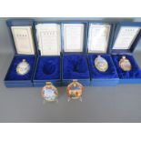 Five Halcyon Days medallions, boxed celebrating Christmas,
