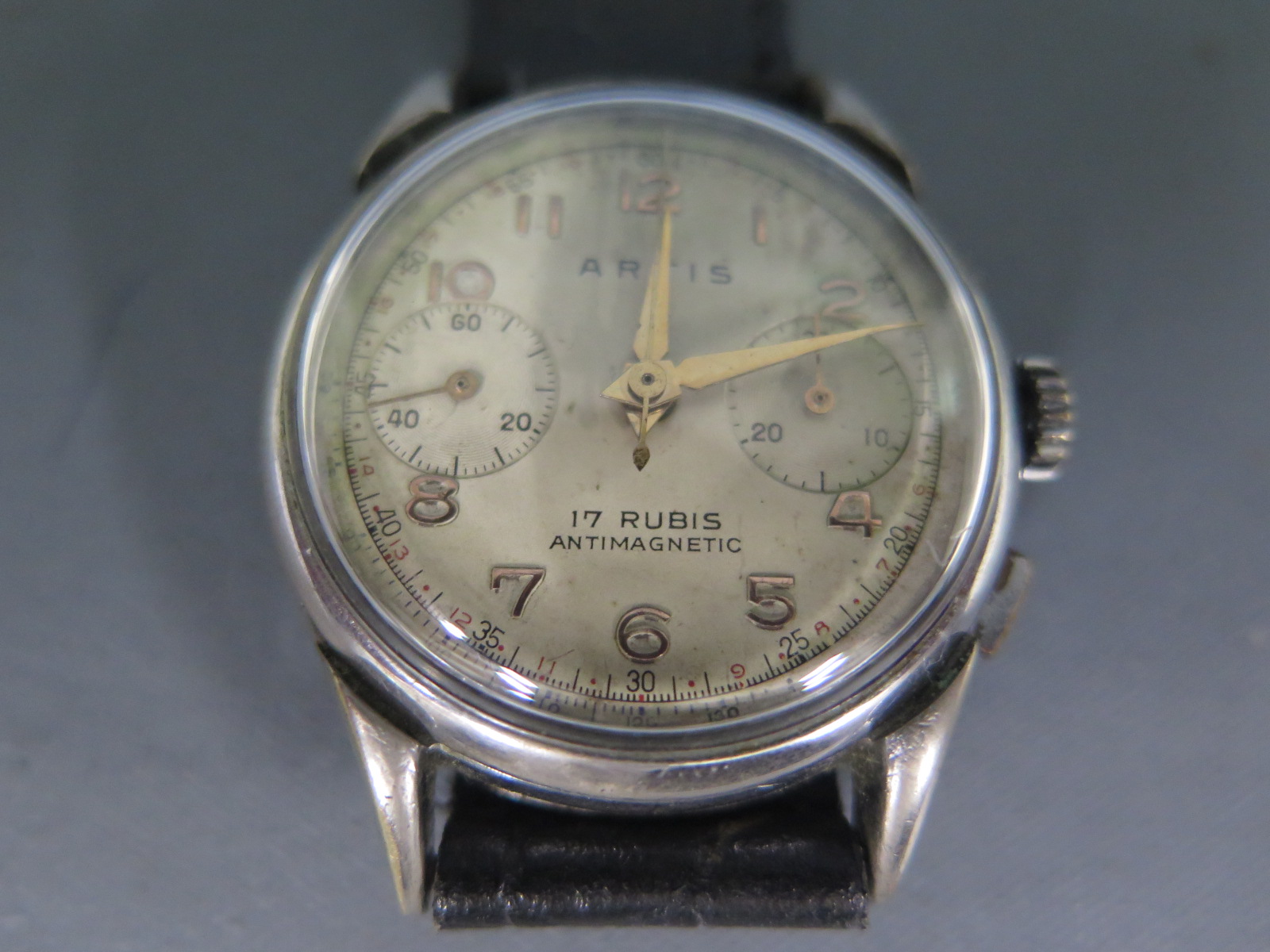 An Artis gents two dial chronograph, Arabic numerals to champagne coloured dial, - Image 2 of 2