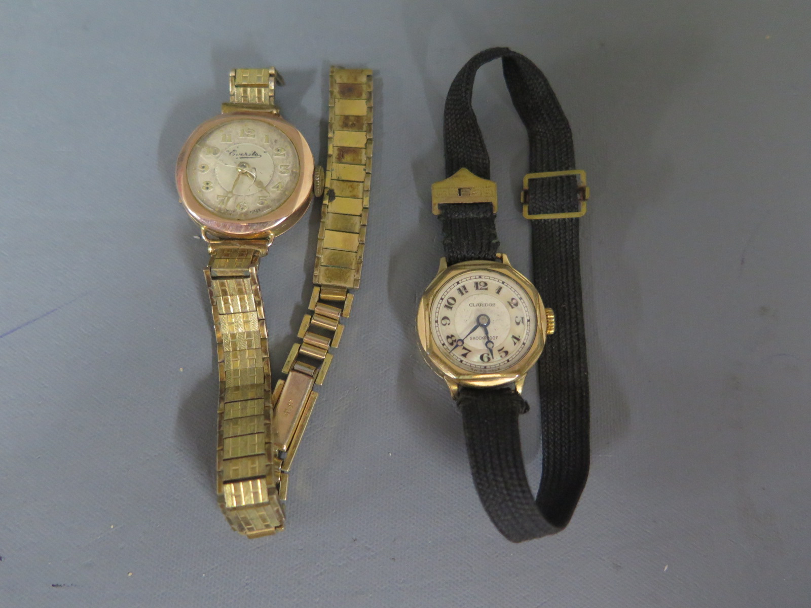 Two 9ct gold cased Ladies watches Condition report: One with broken bracelet strap,