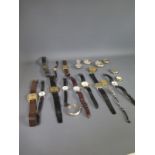 A mixed lot of various base metal wristwatches plus further silver pocket watch cases