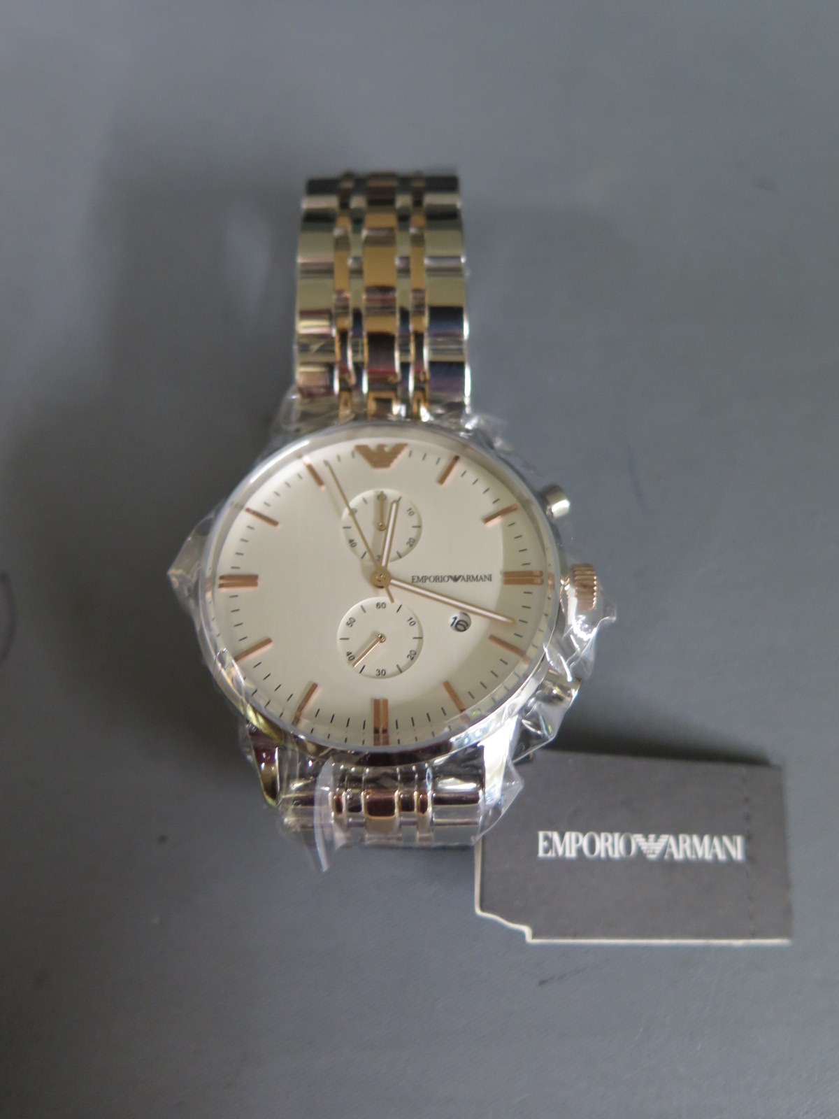 A new Emporio Armani gents wristwatch with boxes and papers - Image 2 of 3