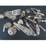 A collection of assorted silver pieces - most parts are damaged,