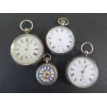 Four assorted silver pocket watches