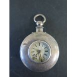 A silver cased pocket watch with a fusee movement and verge escapement - Width 45mm