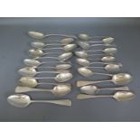 A quantity of silver hallmarked spoons, varying design and size - Weight approx.