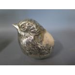 A Samson Mordan Co silver oversize chick pin cushion - Chester 1912/13 - 6cm x 6cm Condition