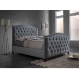 A good quality Hilton 4ft 6in bed in dark grey