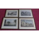 Three framed Cambridge University Almanack St Johns College lithographs and a coloured lithograph