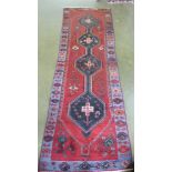 A handknotted woolen Hamadan runner - 2.95m x 0.