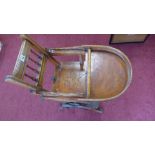 A Victorian metamorphic child's chair bearing label to back for Hitching & Wynn - 63cm x 35cm x