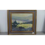 An oil on board landscape signed Williamson - 32cm x 38cm