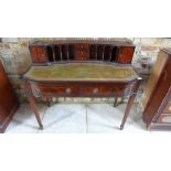 An Edwardian style mahogany ladies writing desk with leather inset top - Height 100cm x 107cm x