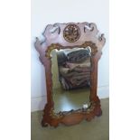 A good 19th century mahogany wall mirror with gilt decoration - 79cm x 50cm