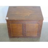 A pine slope top log box in original decorative finish - Height 45cm x Width 65cm