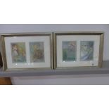 Two pairs of framed prints Waterbabies after HG Theaker circa 1930