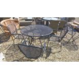 A Bramblecrest mesh table and four chairs