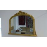 A gilt framed over mantle mirror - 120cm x 93cm high