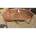 A Bramblecrest teak banana bench