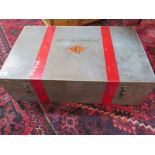 Carrying box in original paint having rope handles, fitted interior,
