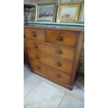 A Victorian mahogany chest with two short over three long drawers - Height 119cm x 118cm x 52cm
