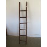A six rung polished ladder - Height 150cm