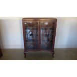 An Edwardian mahogany astral glazed cabinet bookcase with adjustable shelves - 87cm x 28cm x115cm