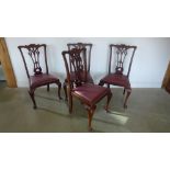 A set of four Georgian style mahogany dining chairs